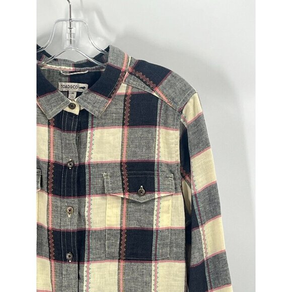 Toad & Co Reform Flannel Shirt Button Down Sz Medium - Picture 2 of 6